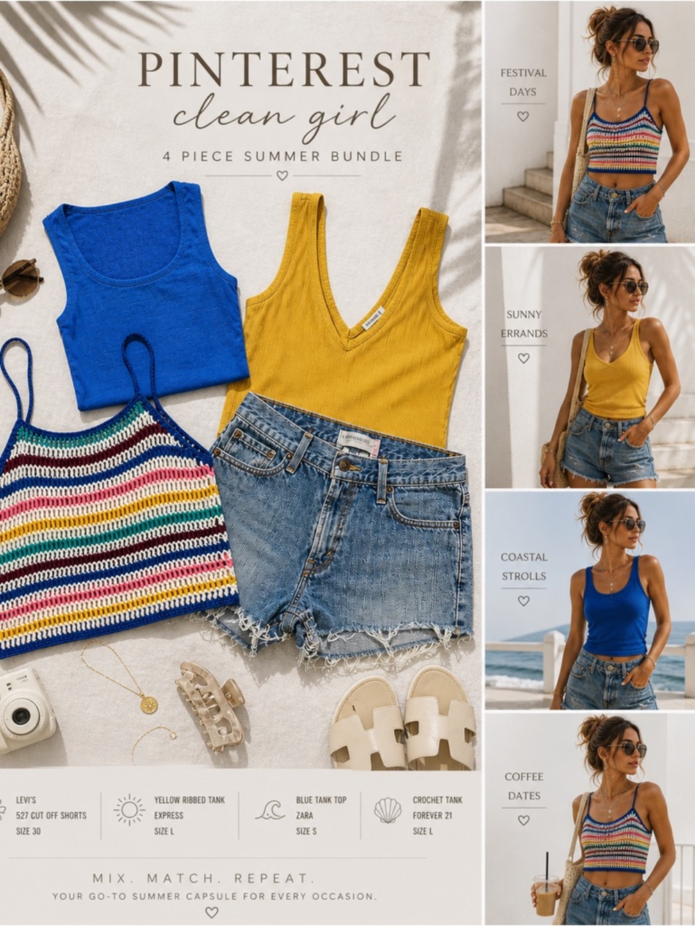 ZARA + Levi’s Summer Bundle – Clean Girl Festival Capsule – Size Mix